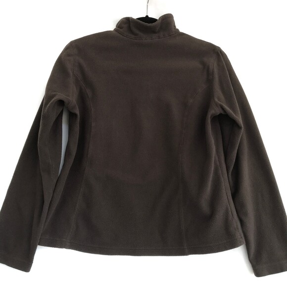 SOLD!! Lands End Brown Small Zip Pullover Fleece Long Sleeve Thermacheck Sweater - Picture 5 of 8